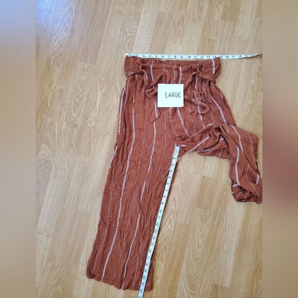 Ten Sixty Sherman | Paperbag Tie Waist Pants in Rust - Picture 11 of 15